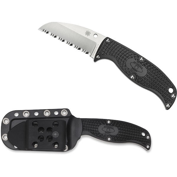 Spyderco 2024 Spyderco Reveal 10, Enuff 2 Leaf Shape Blade, Serrated Edge SPY-FB31SBK2 - main